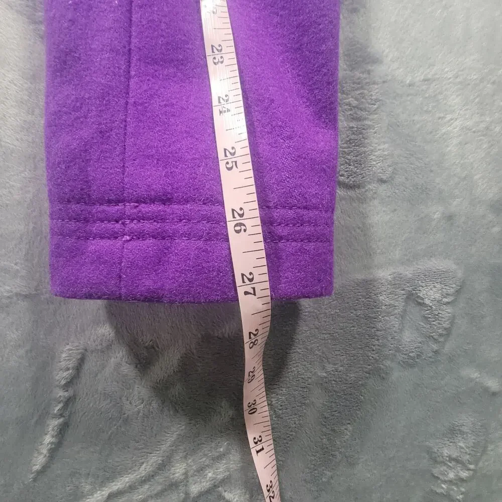J. Crew Peacoat Jacket Womens 4 Wool Blend Double Breasted Purple - Picture 8 of 11